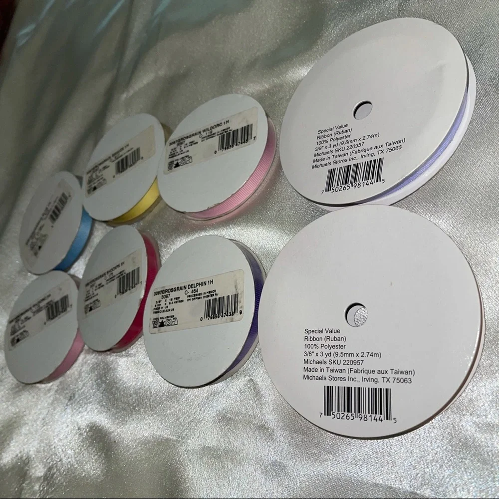 NWT set of 10 woven Ribbon reels